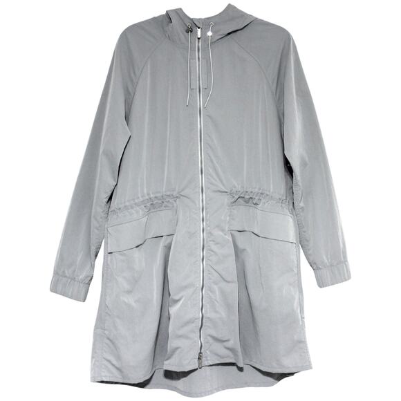 Lululemon Rare Grey Long Windbreaker Jacket Rain Jacket Size 10 - Picture 2 of 15